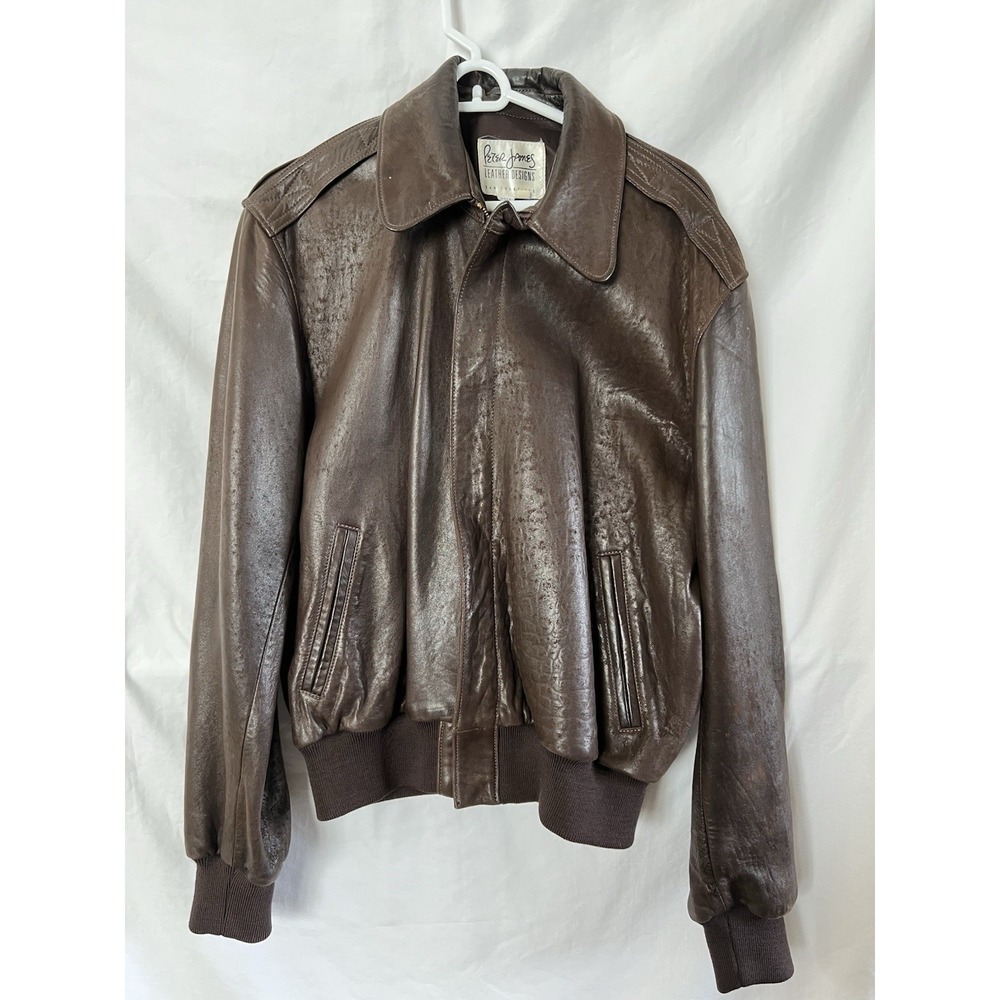 Vintage Peter James Leather Company Brown Leather Men's 42